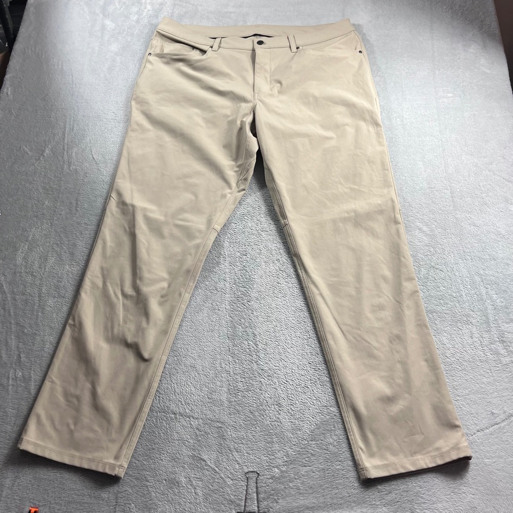 Lululemon Commission Pant Classic Mens 38 Tan Khaki ABC Technology Trousers